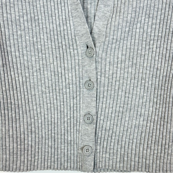 Aerie Women’s Gotta Jet Gray Polo Cropped Stretch Cardigan Sz M - Picture 6 of 10
